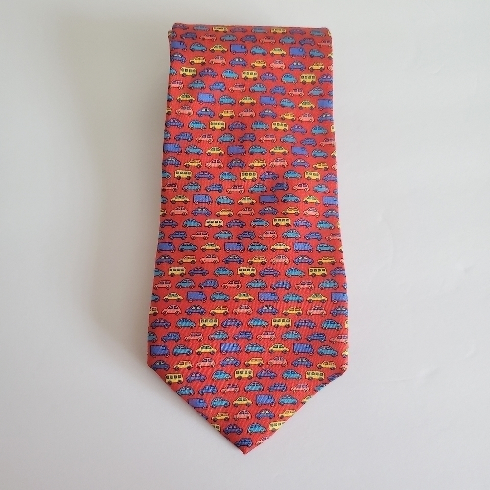 Vintage Rare Holland & Sherry London 100% Silk Vehicles Pattern Tie